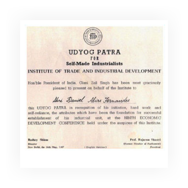 Udyog Patra Certificate